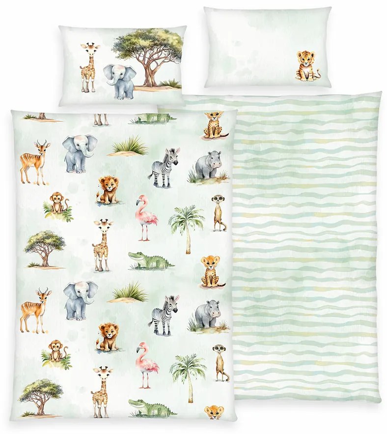 Herding Gyermek pamut ágynemő Safari, 100 x 135cm, 40 x 60 cm, 100 x 135 cm, 40 x 60 cm