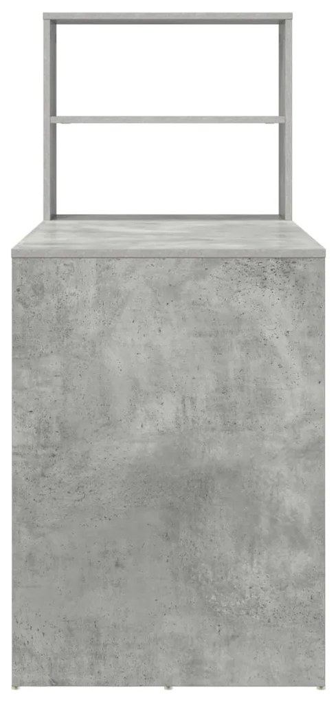 vidaXL Asztal tárolóval Beton Szürke 113x54x120 cm Szerelt fa