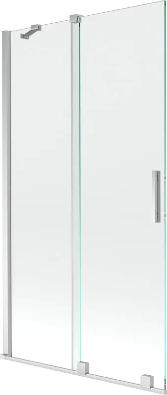 Mexen Velar 2-szárnyú kádparaván, toló, 100 x 150 cm, átlátszó, króm - 896-100-000-01-01