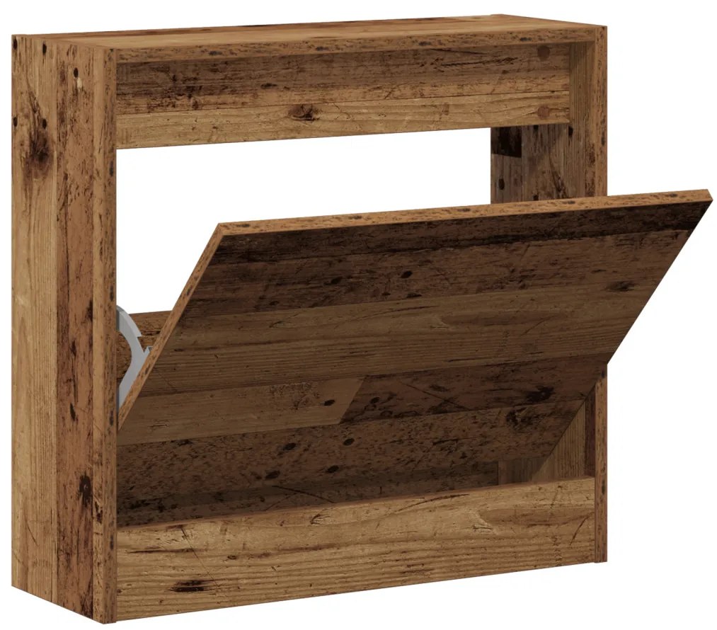 Cipőtároló Régi Fa 60x21x57 cm Műszaki Fa