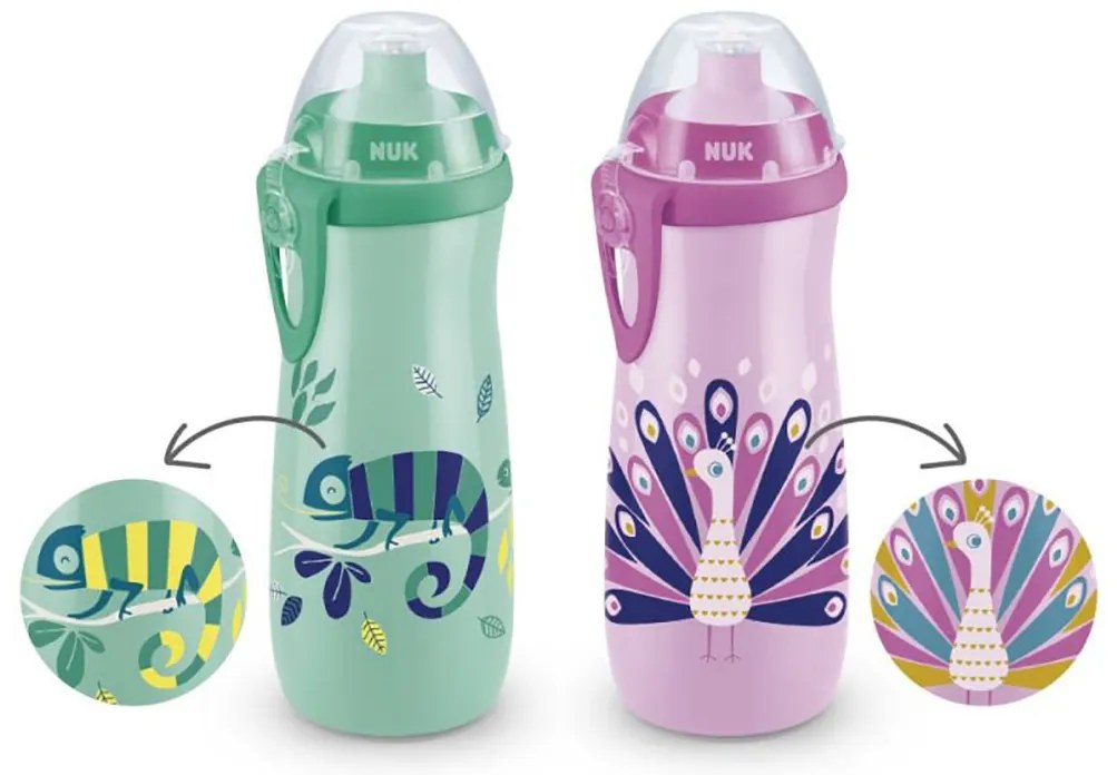 Gyermek sport itatópohár NUK Sports Cup Chameleon 450 ml
