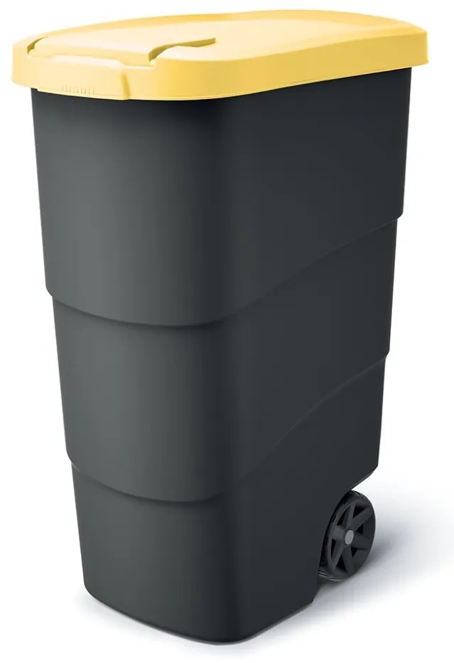 Prosperplast Wheeler 90 l szemetes kuka antracit sárga fedéllel