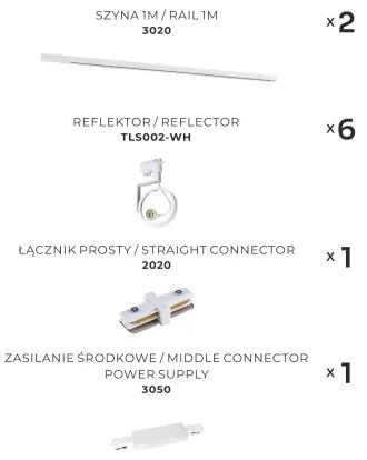 Zuma Line 3054 - Spotlámpa sínrendszerrel MASTER 6xGU10/10W/230V fehér