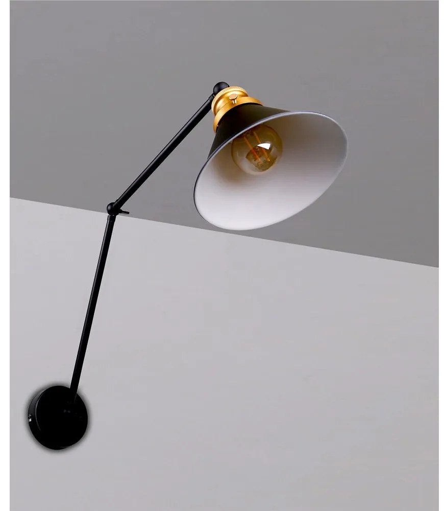 Fekete fém fali lámpa Fundo – Candellux Lighting