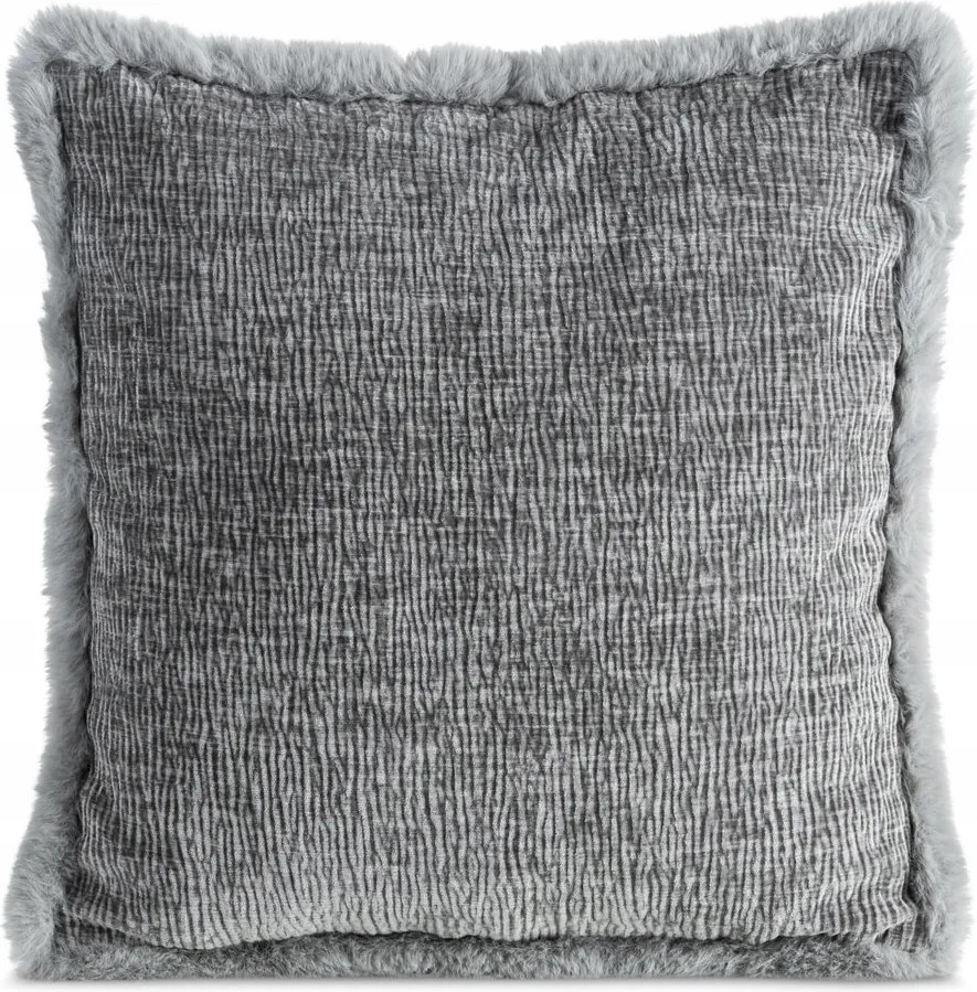 Dekoratív párnahuzat Blanca 45x45 Eurofirany acél szőrme a széleken