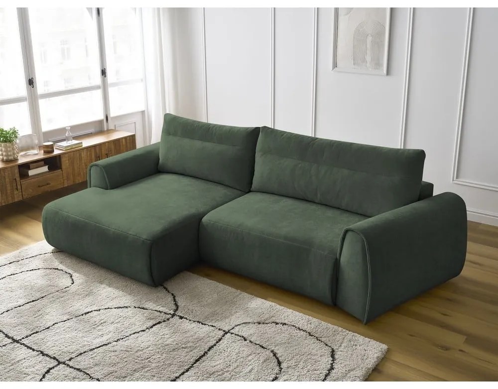 Sötétzöld sarokkanapé Aden – Bobochic Paris