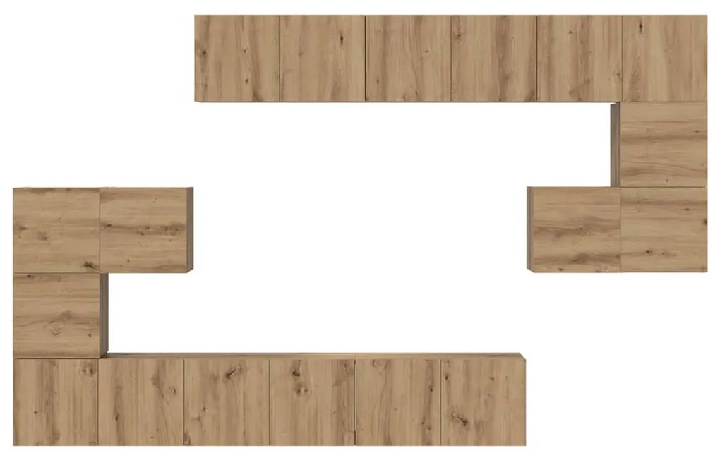 TV szekrény garnitúra 10 pcs kézműves tölgy 60 x 30 x 30 cm