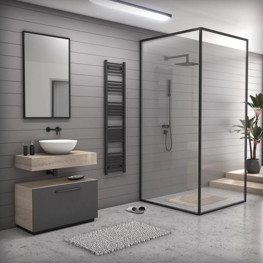 Törölközőszárító radiátor 40 x 170 cm - Nero Italia (fekete)