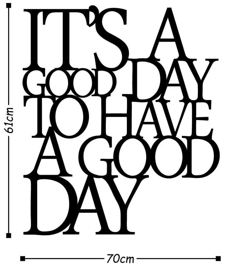 Good Day fekete fali dekoráció - Wallity