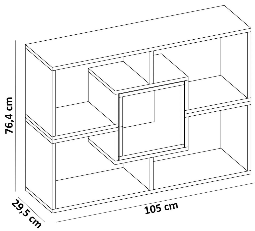 könyvespolc Beled - White