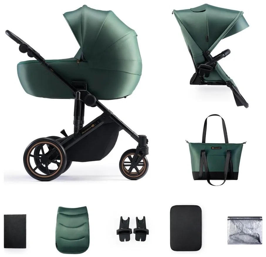 KINDERKRAFT - Kombinált babakocsi 2in1 PRIME 2 zöld