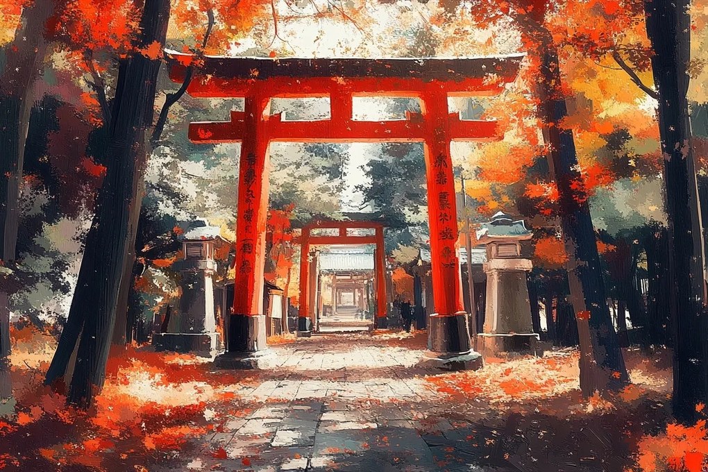 Vászonkép Canvas Japán Templom Kiotó Torii Fushimi Inari 120x80