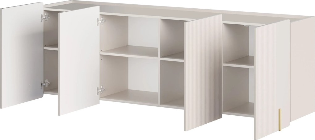 Malmi függesztett négyajtós komód 200 cm - kasmír / arany