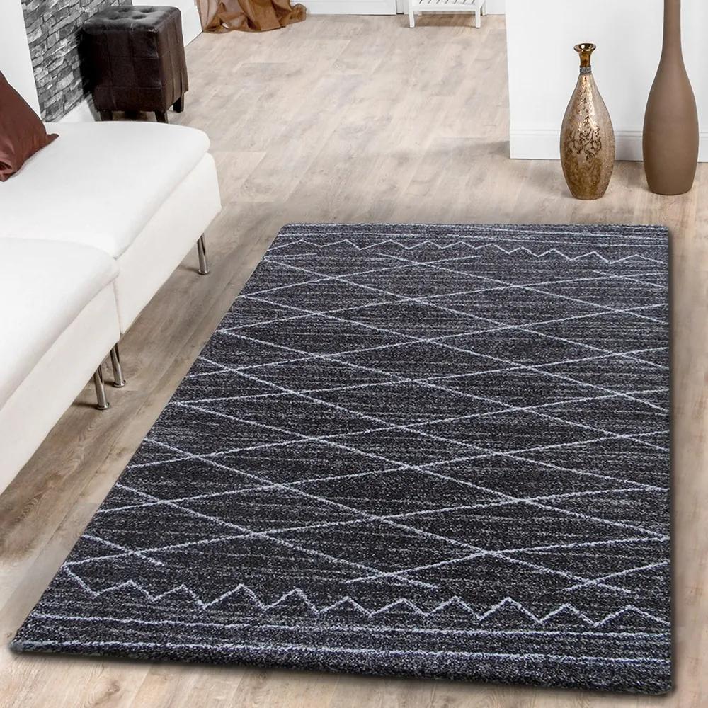 Elegáns skandináv szőnyeg sötétbarna színben Szélesség: 200 cm | Hossz: 290 cm