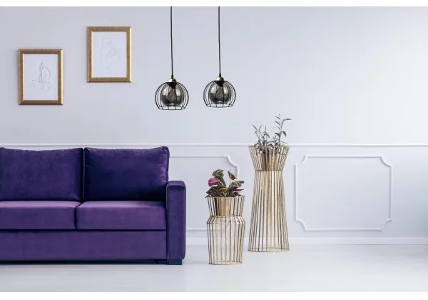 Csillár zsinóron SOLO BLACK 2xE27/60W230V fekete/arany