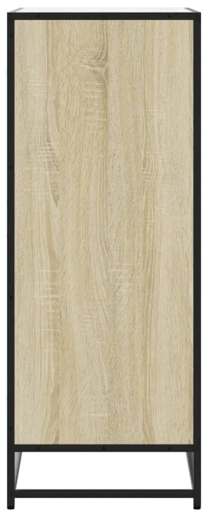 sonoma tölgy színű szerelt fa és fém cipőszekrény 75x38x97,5 cm