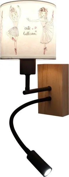 BRILAGI- LED Flex. lámpa BOBO WOOD 1xE27/25W/230V + LED/3W tölgy/fek./feh./rózs./csom.