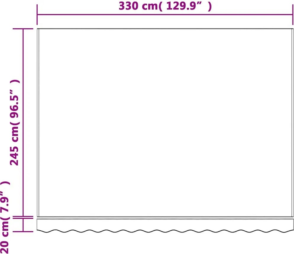Többszínű csíkos pótszövet napellenzőhöz 3,5 x 2,5 m