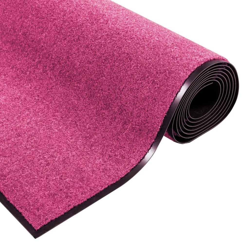 Ajtószőnyeg Rózsaszín és Fekete 120 x 250 cm Poliamid és PVC