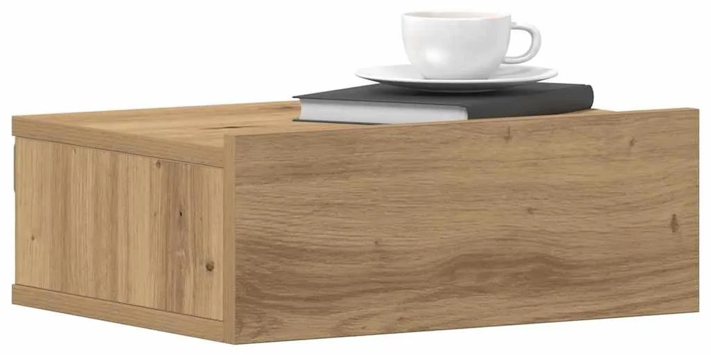 2 db szerelt fa lebegő éjjeliszekrények 40x32x15 cm