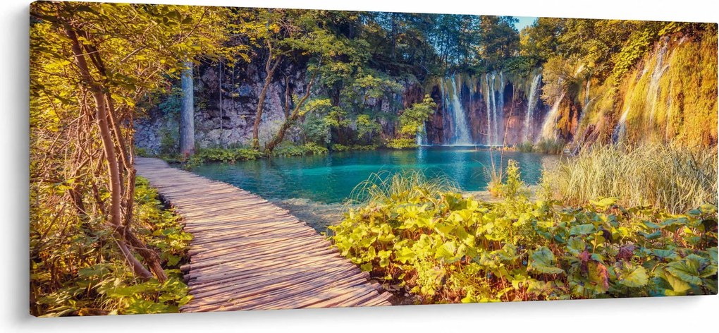 Kép - Plitvicei-tavak, Horvátország (120x50 cm)
