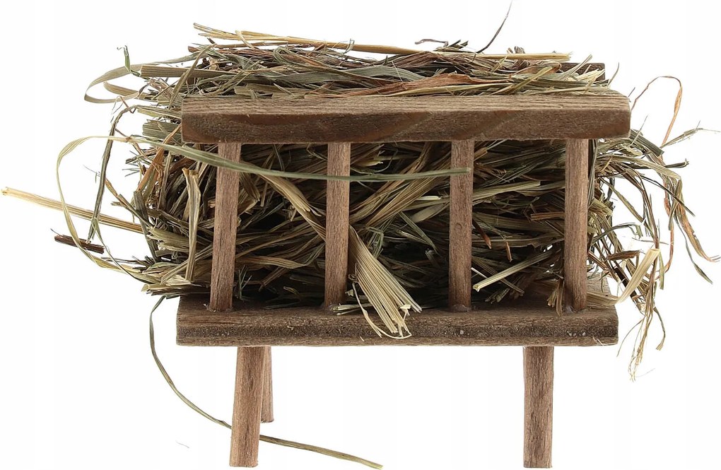 Jászolvályú Szénával Betlehem dekorációhoz- 5,5cm magas hossza 6cm