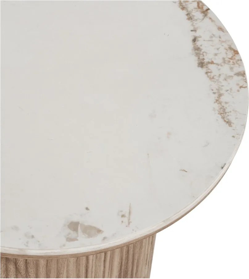 Kerek tárolóasztal márvány dekoros asztallappal ø 45 cm Athens – House Nordic