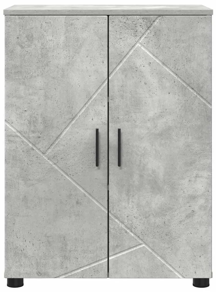 Fürdőszoba Székény ajtóval Beton szürke 60 x 35 x 80 cm Faanyag