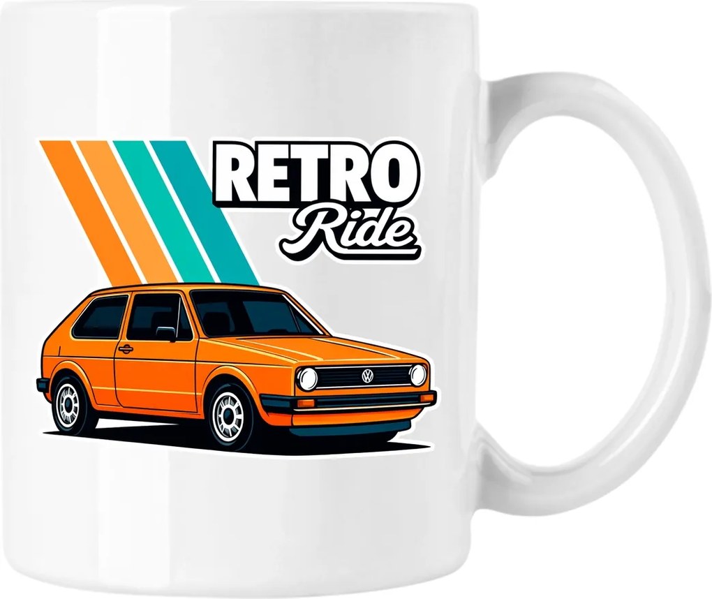 Retro Ride bögre – Klasszikus Auto Fehér 330ml