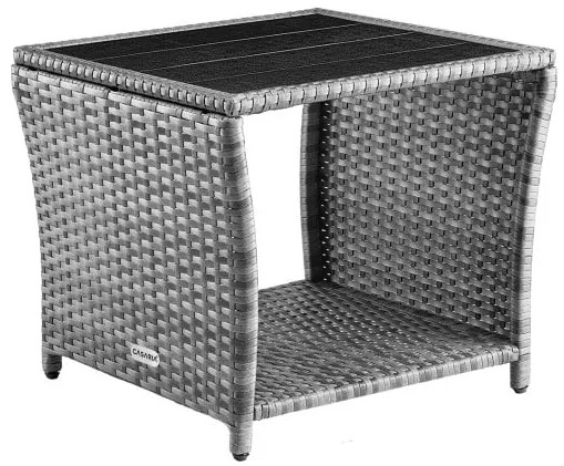 Casaria® Vedis rattan asztal 45x45x40 cm - szürke