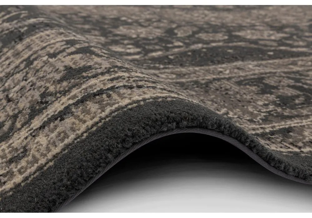 Sötétszürke gyapjú szőnyeg 100x180 cm Zana – Agnella