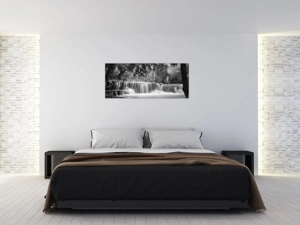 Kép - Fekete-fehér vízesés (120x50 cm)