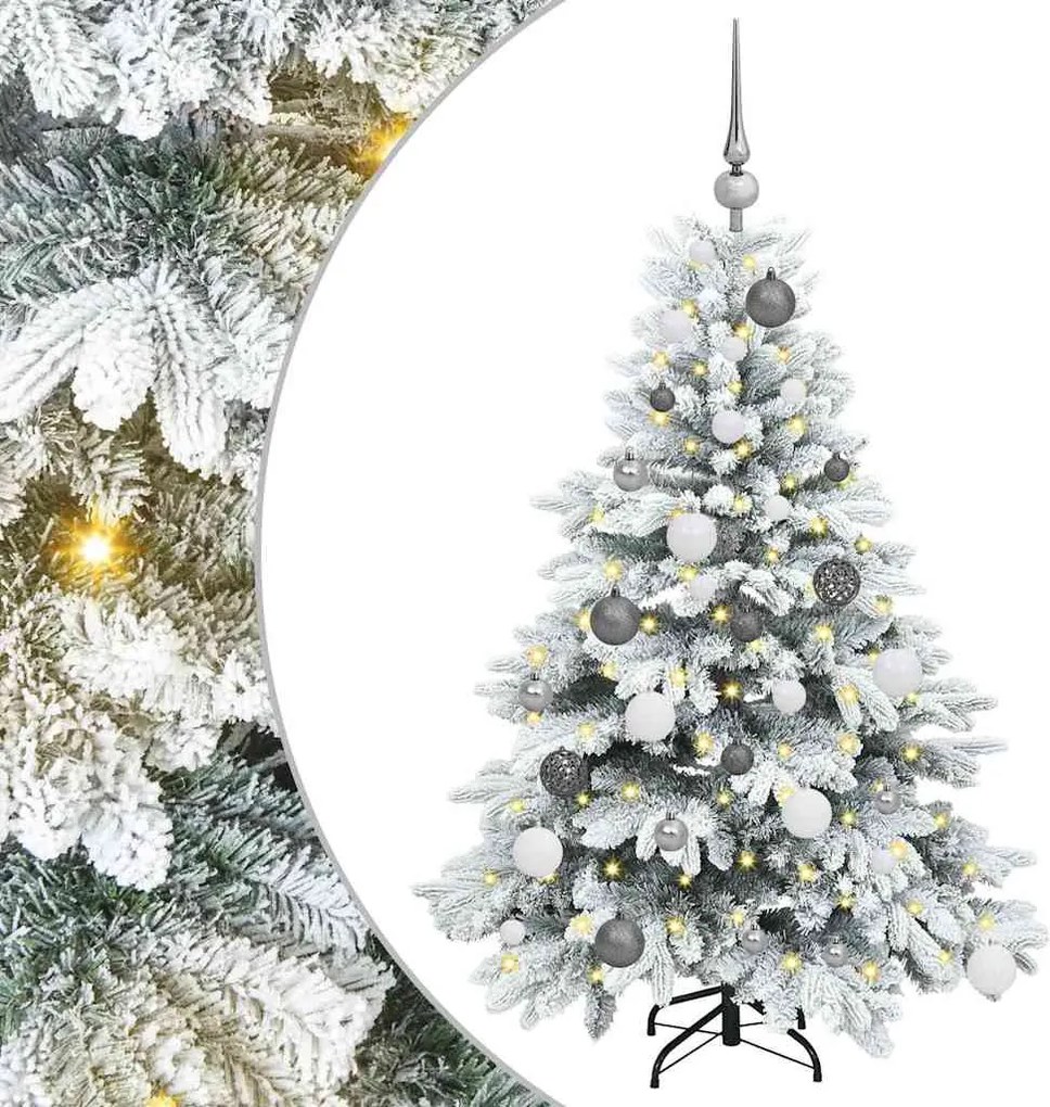 vidaXL Mű karácsonyfa 150 LED-del állvánnyal Fehér 120 cm PE és PVC
