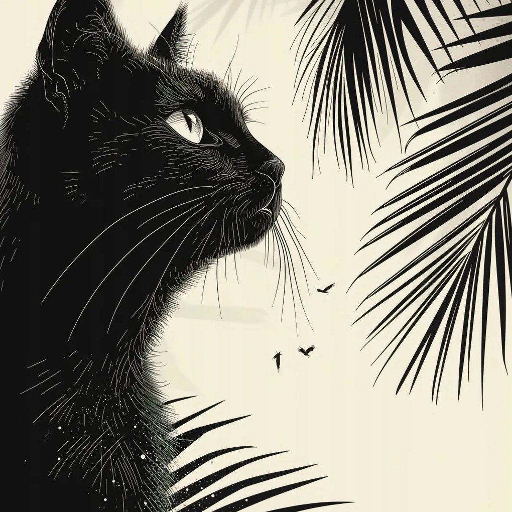 Poszter 70x70cm Elmélkedés a pálmafák árnyékában