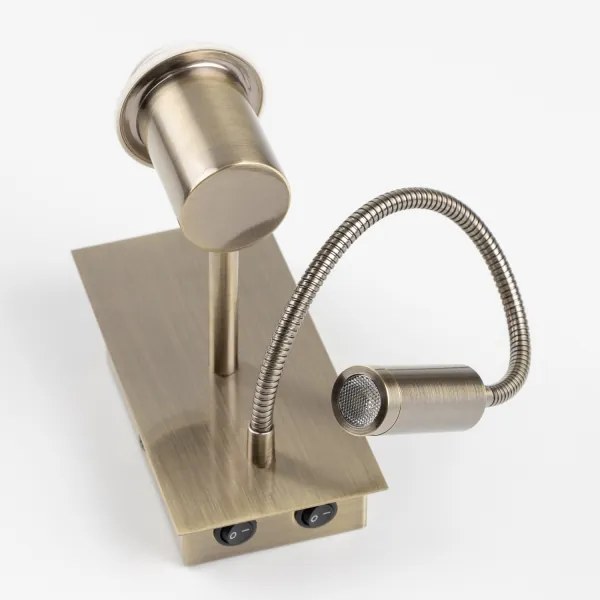 Brilagi - LED Fali lámpa NUBILA 1xE27/25W/230V+LED/3W réz/világosbarna