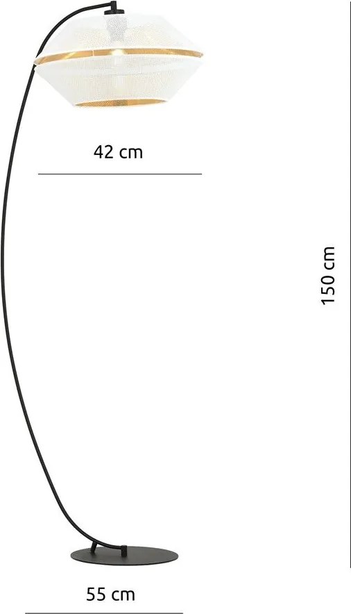 Emibig modern állólámpa malia fehér fekete arany emi1184/lp