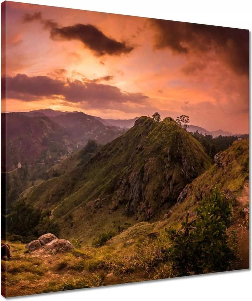 Vászonkép 50x50 Tájkép bárányhegyekkel