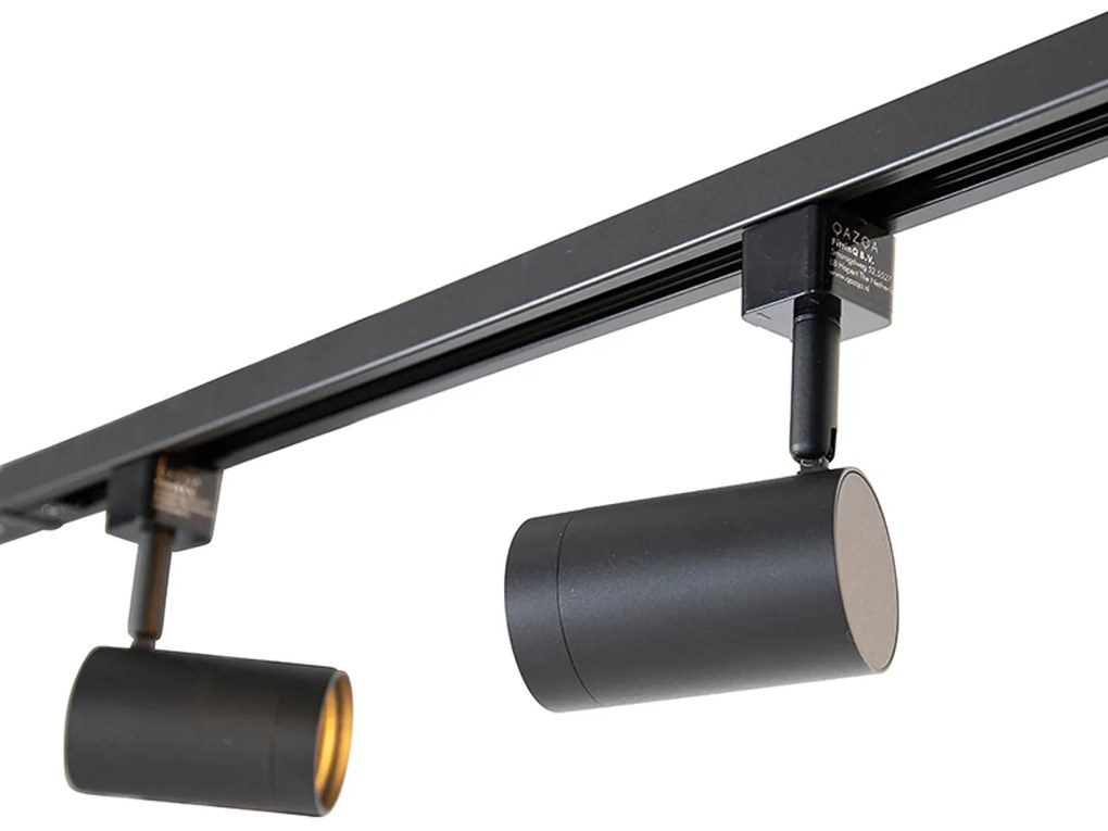 Modern 1-fázisú függesztett sínrendszer 5 fekete spotlámpával - Jeana