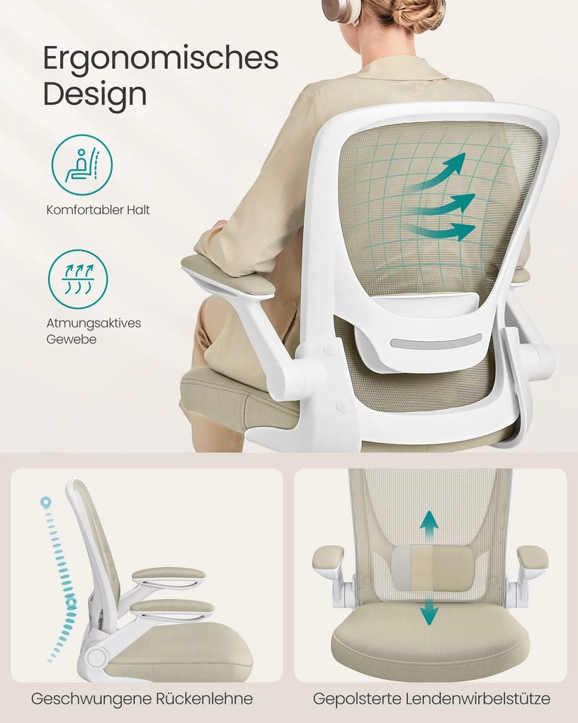 Ergonomikus irodai szék zabpehely-bézs színben