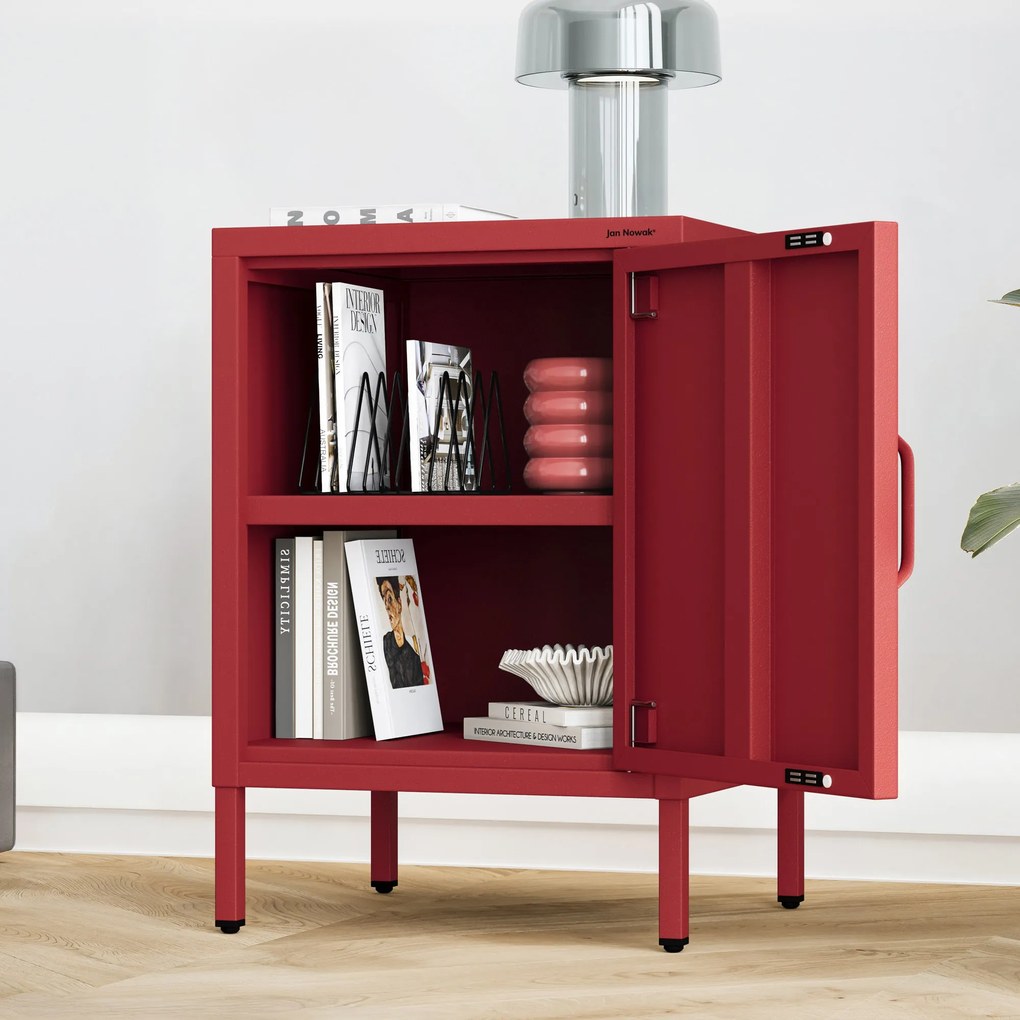 Éjjeliszekrény MIA, 424 x 595 x 400 mm, Modern: piros