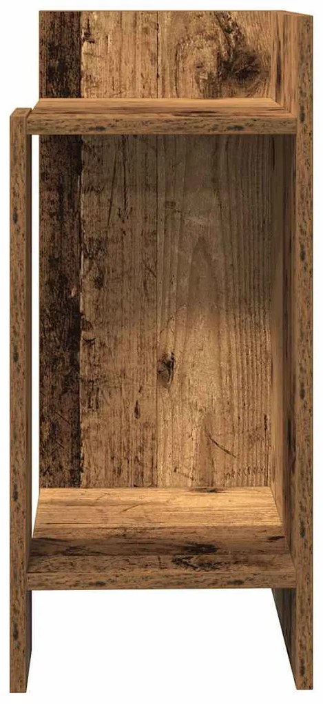 2 db antik fa színű kisasztal polccal 25,5 x 27 x 60 cm
