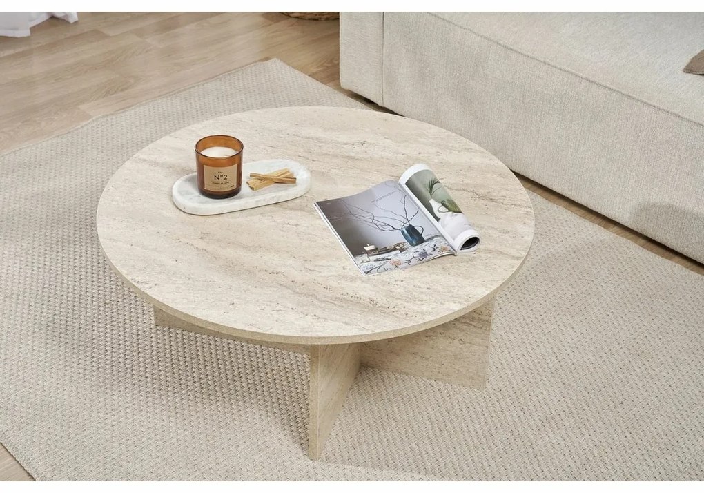 Soleil Travertine dohányzóasztal