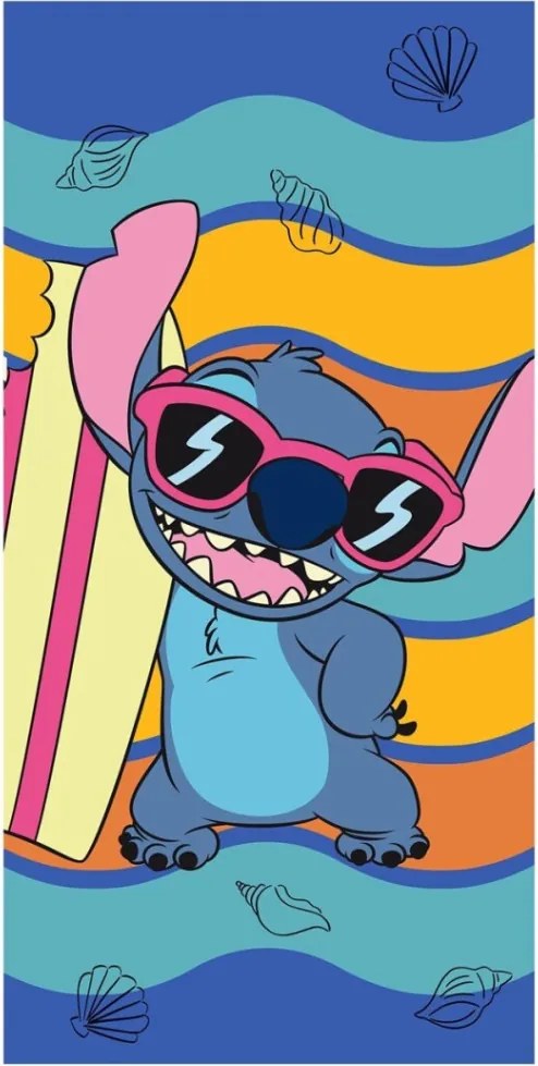 Disney Lilo és Stitch, A csillagkutya Waves fürdőlepedő, strand törölköző 70x140cm (Fast Dry)
