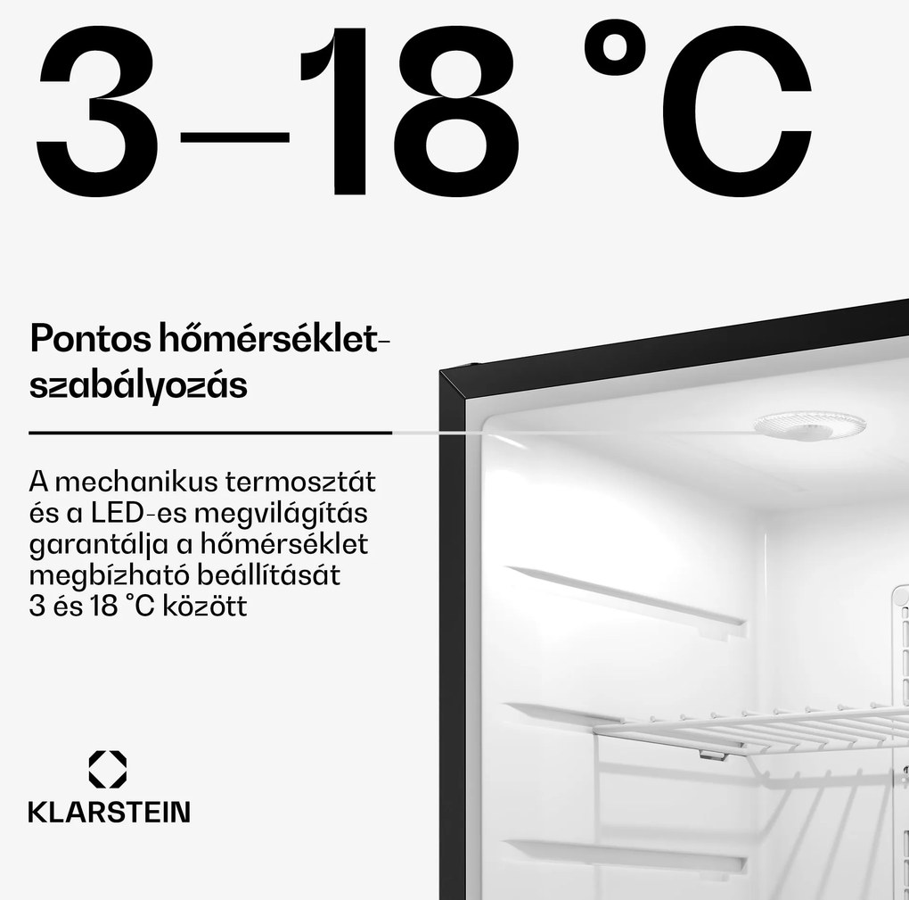 Klarstein Matterhorn 68, mini hűtőszekrény, 68 literes, 35 dB, kompakt, zárható