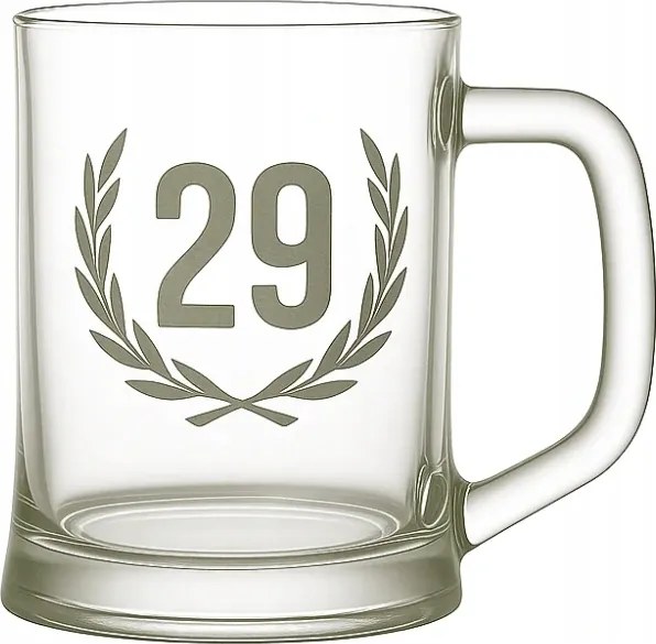 Söröspohár, söröskorsó, korsó évforduló 29. évforduló homokfúvással