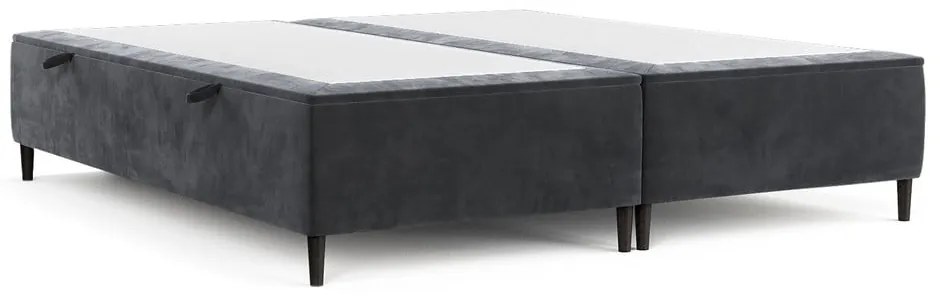 Antracitszürke kárpitozott ágyneműtartós franciaágy 180x200 cm Tate – Maison de Rêve