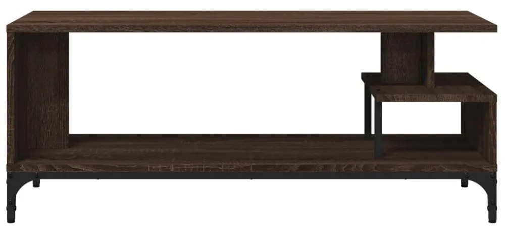 barna tölgy szerelt fa/porszórt acél TV-szekrény 102x40x41 cm