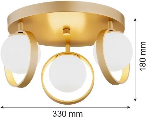 ARGON 6248 SATURINA Glamour Mennyezeti Lámpa Opál Szőnyeg, Arany G9 IP20
