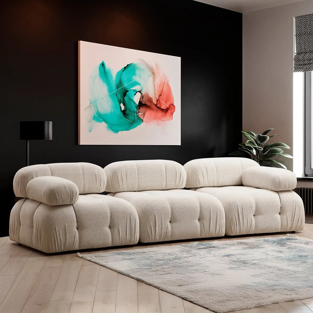 Taburette Bubble Pouffe krémes bouclette