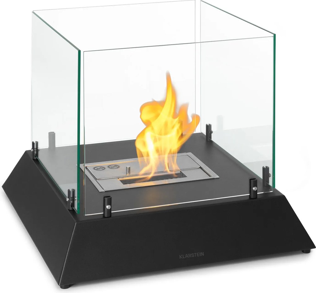 Klarstein Phantasma Cubo, etanol kandalló, rozsdamentes acél égő, füst- és szagmentes, biztonsági üveg